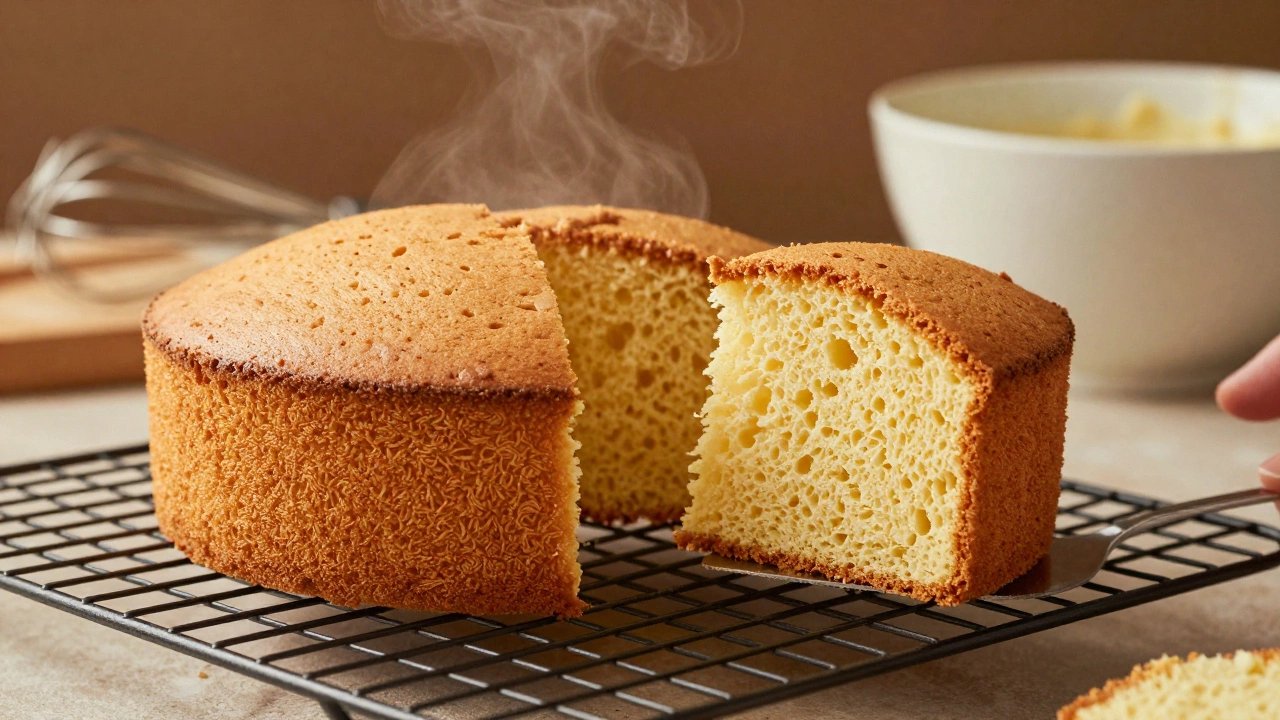 Perfectly risen gluten-free cake slice showing fine crumb