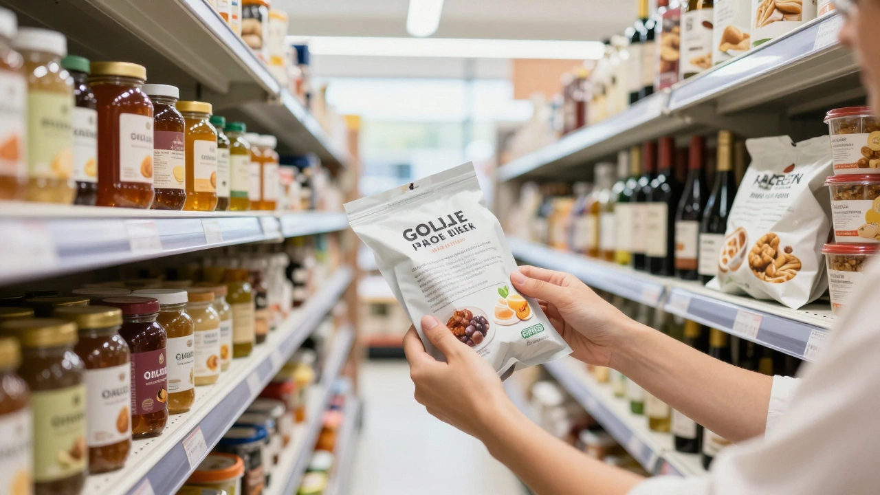 Hands checking dessert labels for hidden non-vegan ingredients